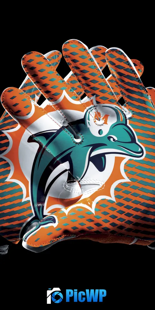 Miami Dolphins Gloves 3K Mobile Wallpaper
