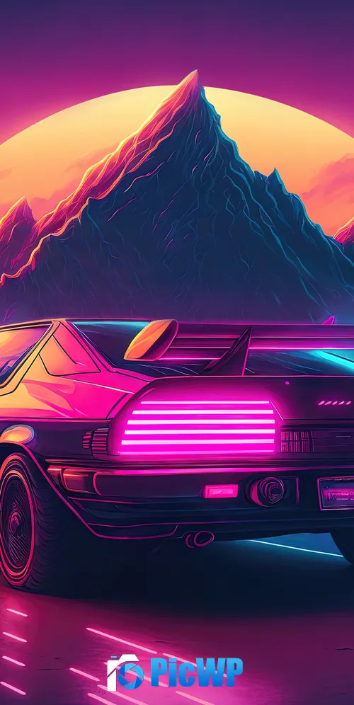 Outrun AI art 3K Mobile Wallpaper