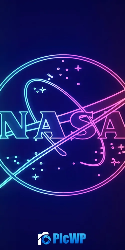 NASA Neon logo 3K Mobile Wallpaper
