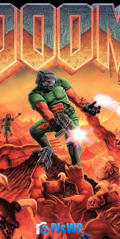 Doom (1993) Cover Art 3K Mobile Wallpaper