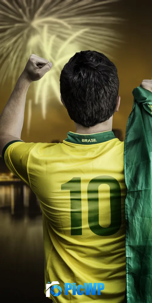 Brazilian Football Player Fireworks 3K Mobile Wallpaper