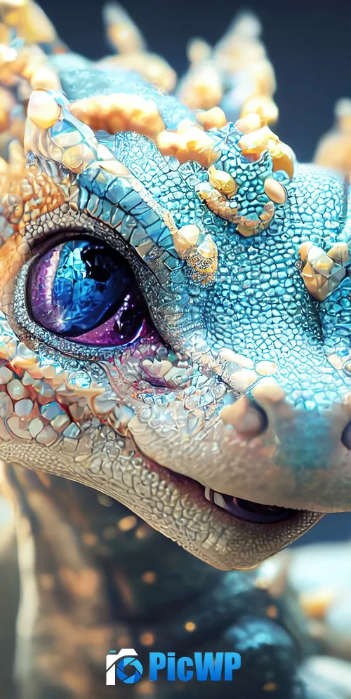 Cute dragon Midjourney 3K Mobile Wallpaper