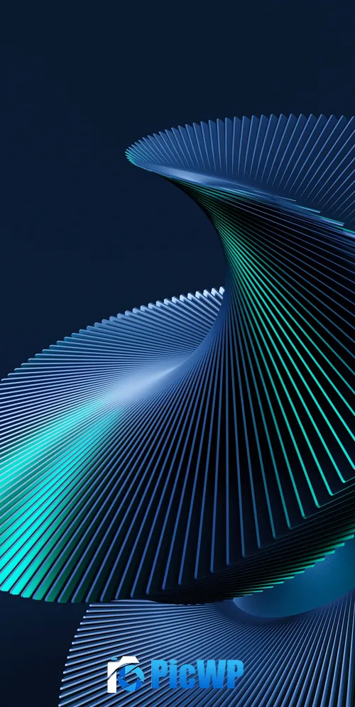 3D Render Teal abstract 3K Mobile Wallpaper