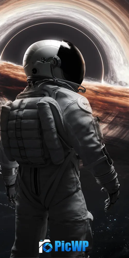 Wormhole Astronaut 3K Mobile Wallpaper