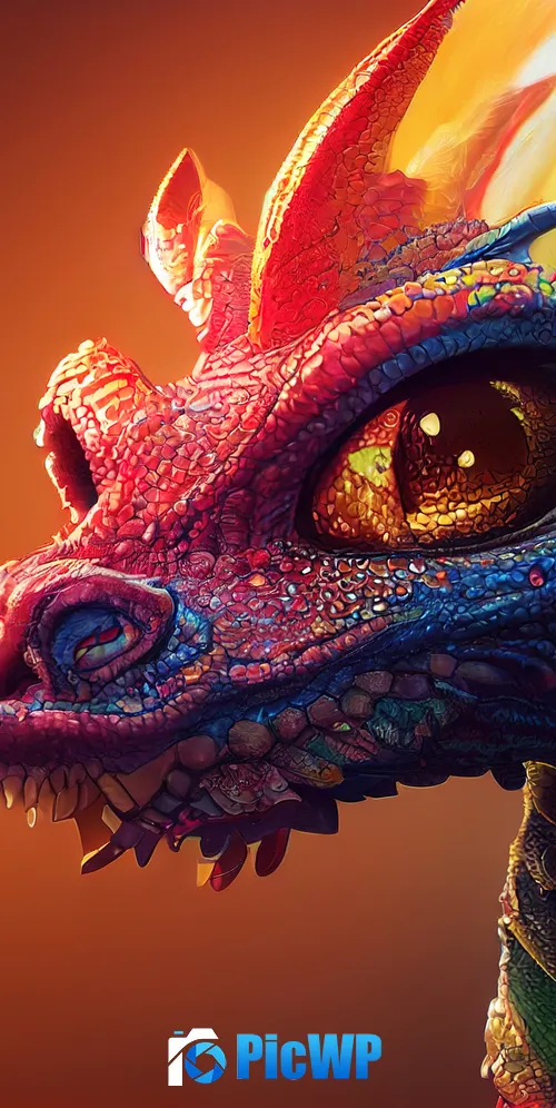 Rainbow dragon Colorful background 3K Mobile Wallpaper