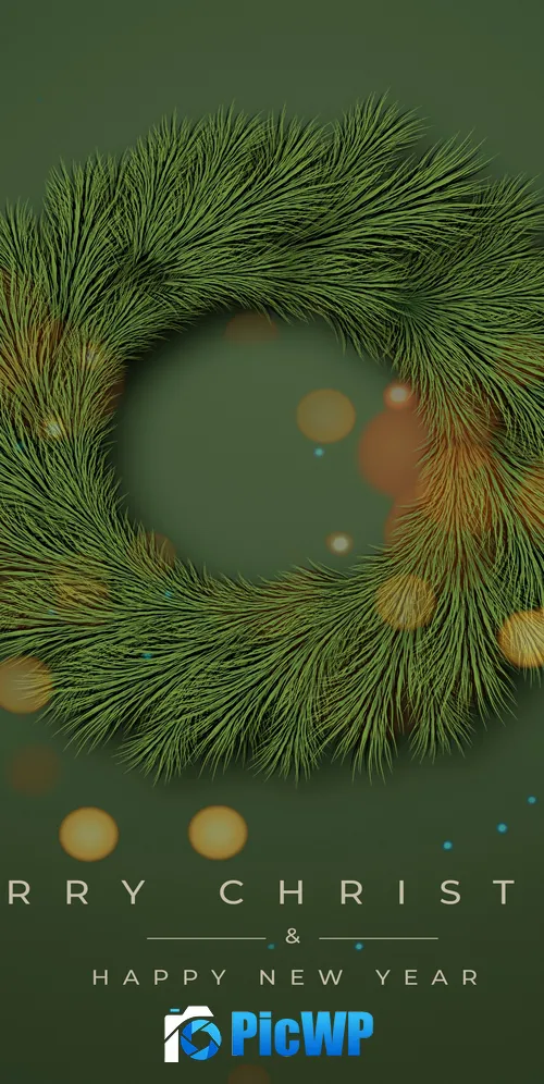 Merry Christmas Sage green 3K Mobile Wallpaper