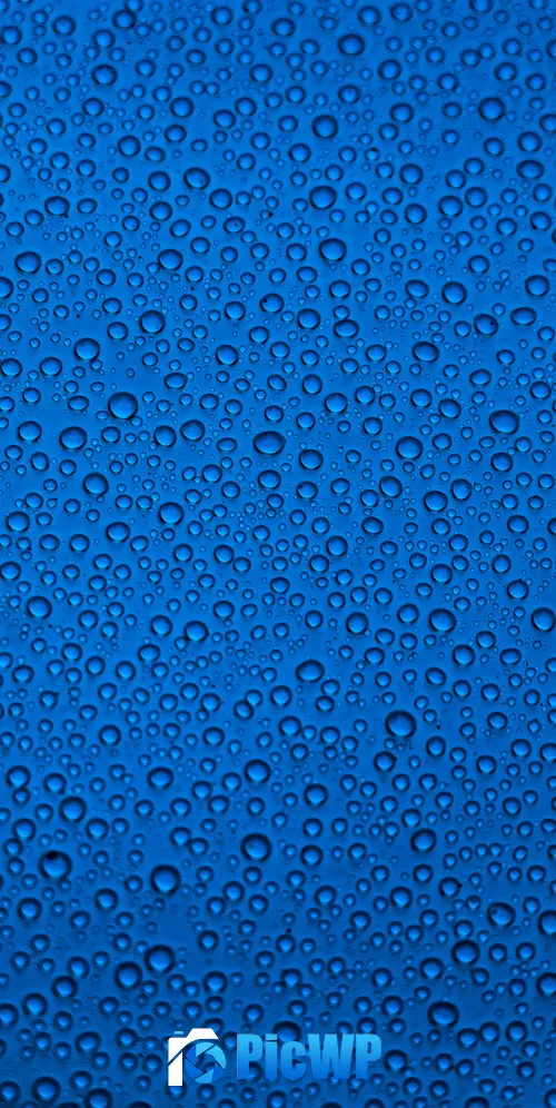 Water droplets Blue background 3K Mobile Wallpaper