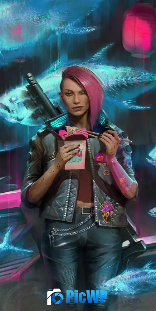 Cyberpunk 2077 Holographic 3K Mobile Wallpaper