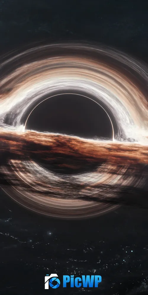 Gargantua black hole Wormhole 3K Mobile Wallpaper