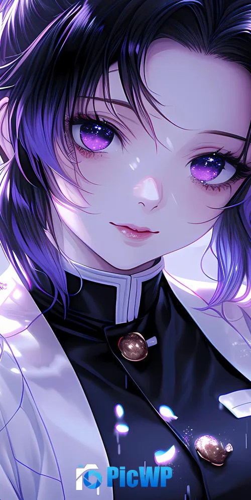 Purple aesthetic Shinobu Kocho 3K Mobile Wallpaper