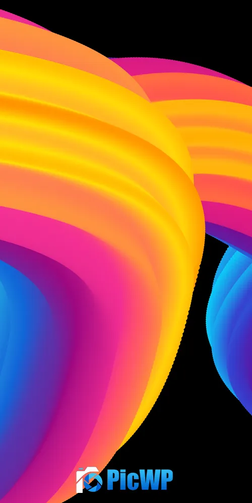 Colorful abstract Black background 3K Mobile Wallpaper