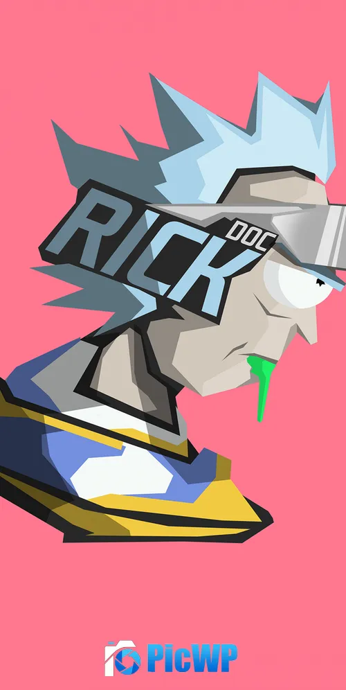 Rick Sanchez Pink background 3K Mobile Wallpaper
