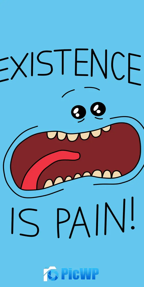 Mr. Meeseeks Existence is Pain 3K Mobile Wallpaper