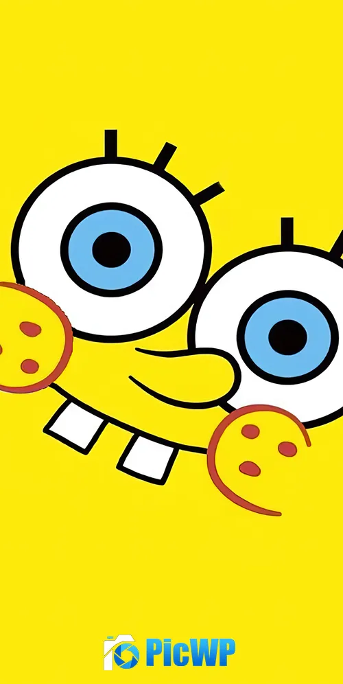 SpongeBob SquarePants Yellow background 3K Mobile Wallpaper