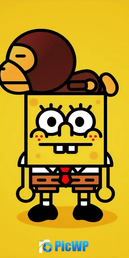 SpongeBob SquarePants Monkey 3K Mobile Wallpaper