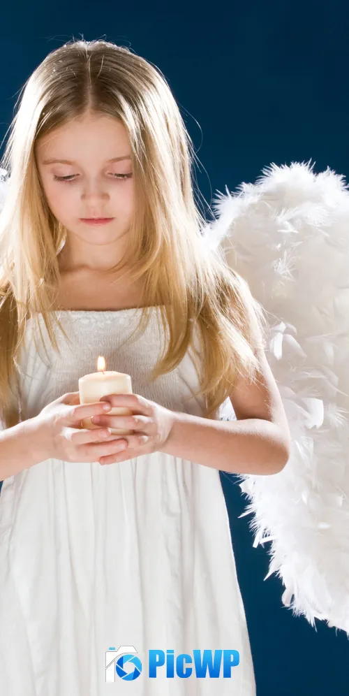 Angel wings Sad girl 3K Mobile Wallpaper