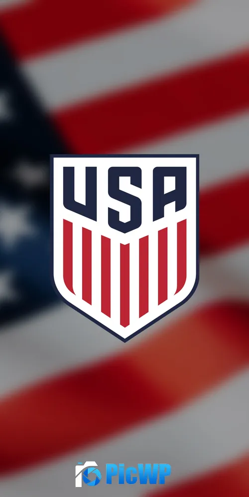 USMNT logo USA Flag background 3K Mobile Wallpaper