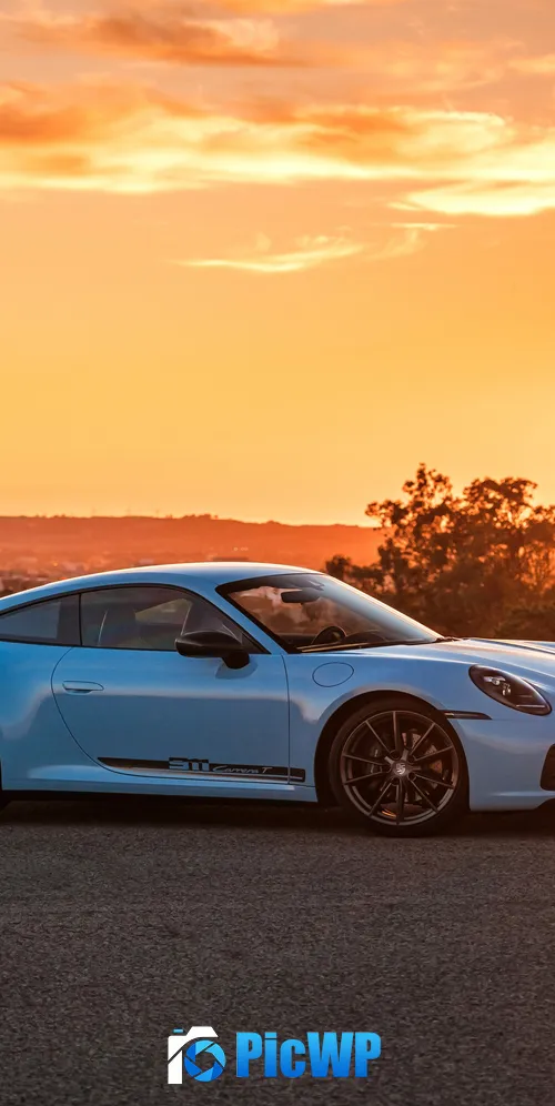 Porsche 911 Carrera T Sunset 3K Mobile Wallpaper
