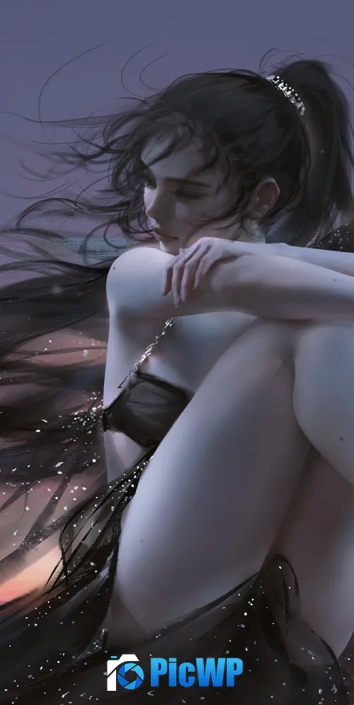 Anime girl Relaxing 3K Mobile Wallpaper