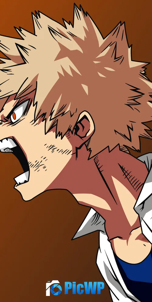 Katsuki Bakugo Artwork 3K Mobile Wallpaper