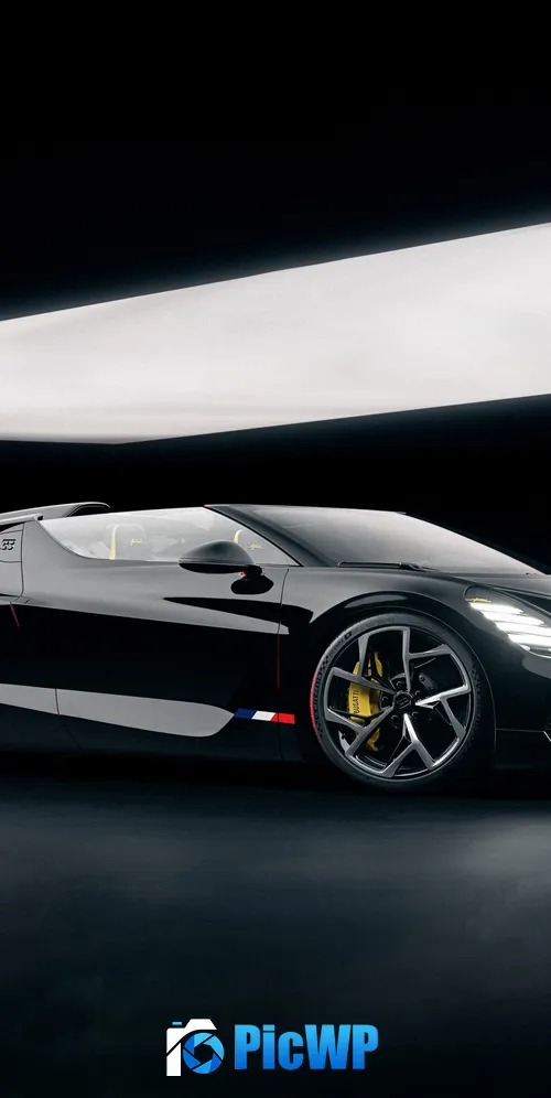 Black Bugatti W16 Mistral Sports cars 3K Mobile Wallpaper