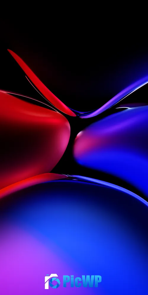 Black background Metallic shapes 3K Mobile Wallpaper