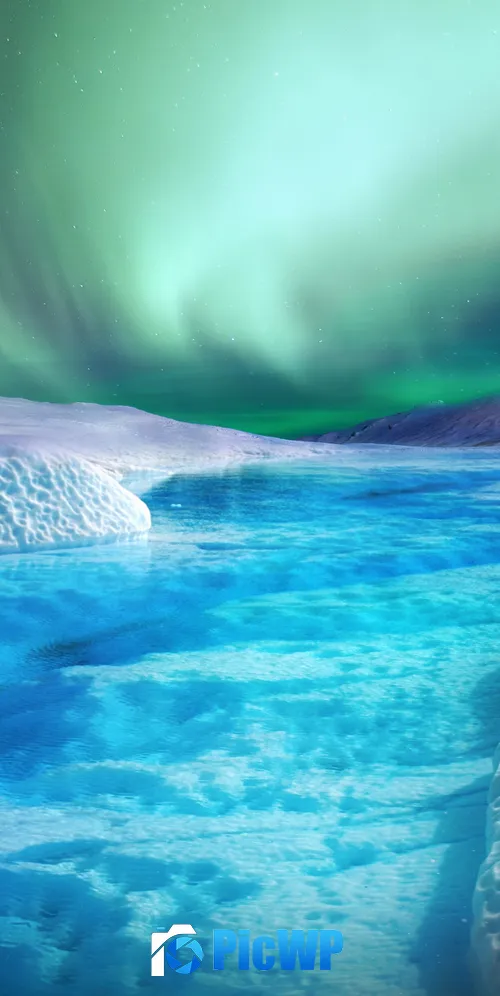 Aurora Borealis River 3K Mobile Wallpaper