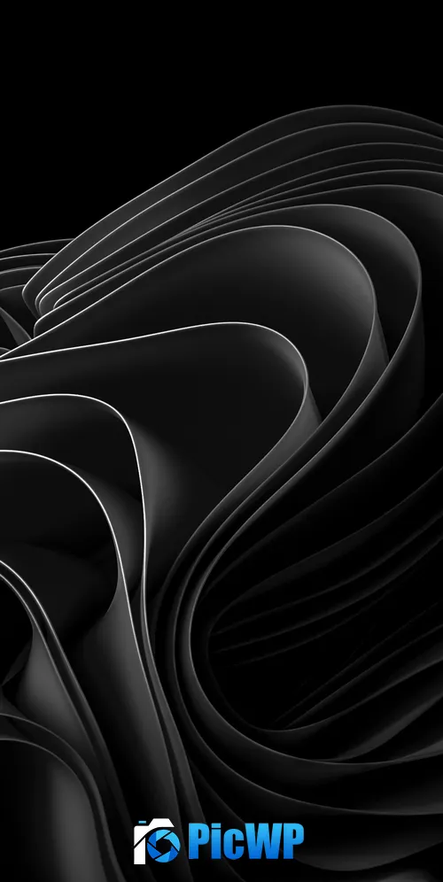 Windows 11 Black abstract 3K Mobile Wallpaper