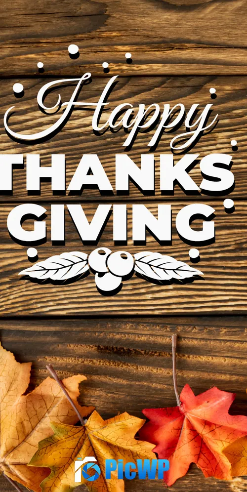 Happy Thanksgiving Wooden Floor 3K Mobile Wallpaper
