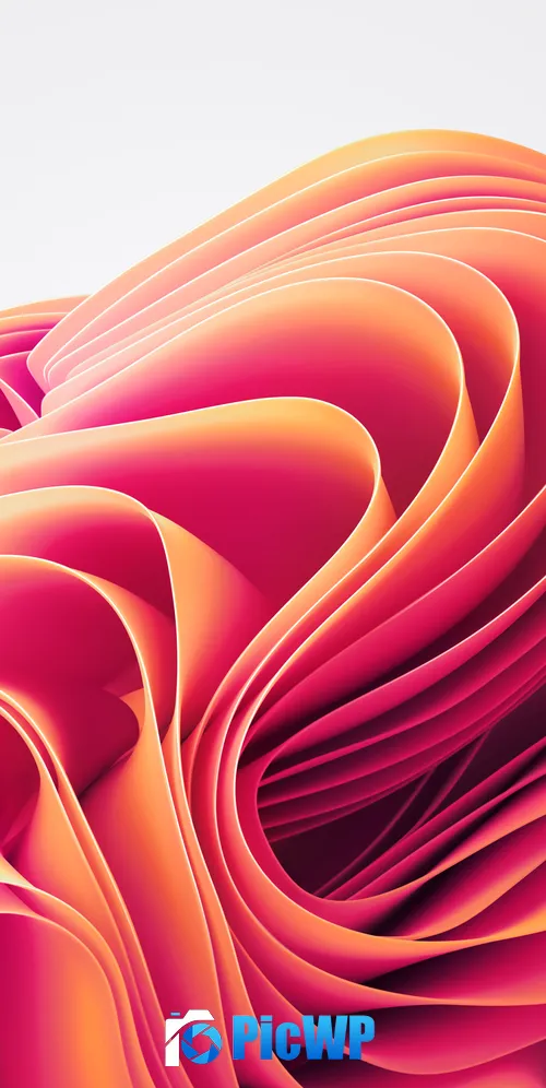 Windows 11 Orange abstract 3K Mobile Wallpaper