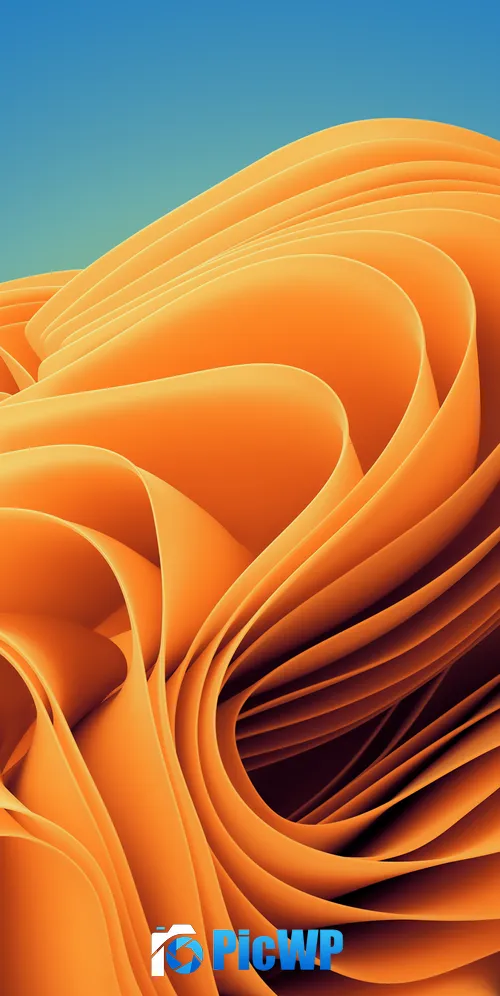 Windows 11 Sunset Orange 3K Mobile Wallpaper