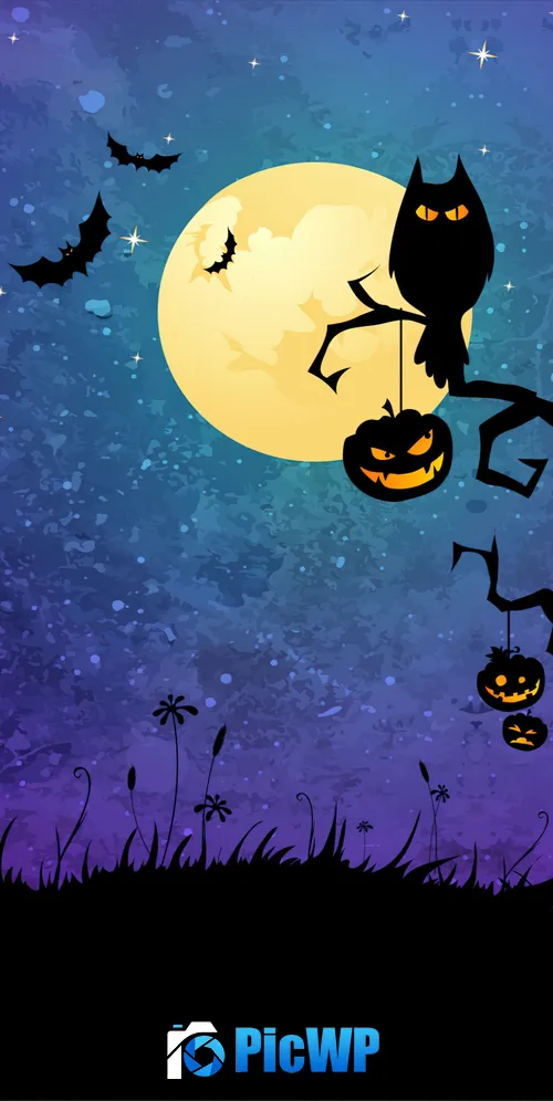 Halloween background Halloween night 3K Mobile Wallpaper