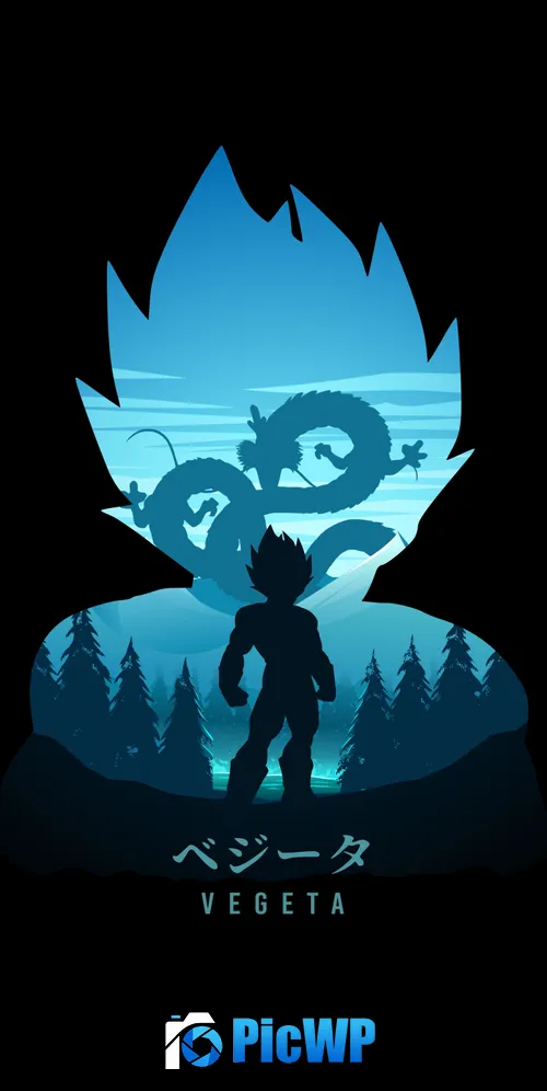 Vegeta Minimal art 3K Mobile Wallpaper