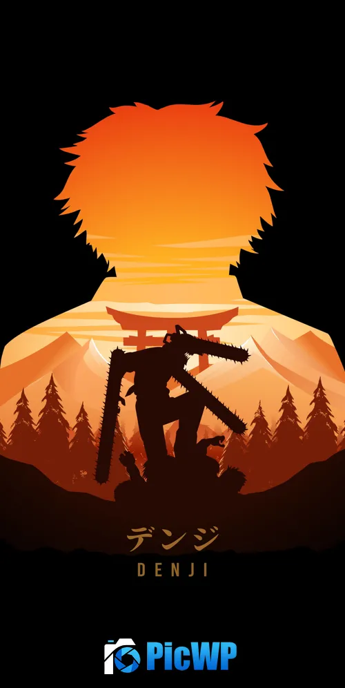 Denji Illustration 3K Mobile Wallpaper