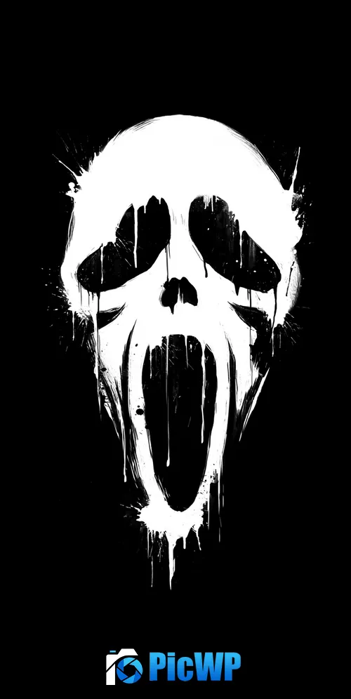 Ghostface Minimal art 3K Mobile Wallpaper