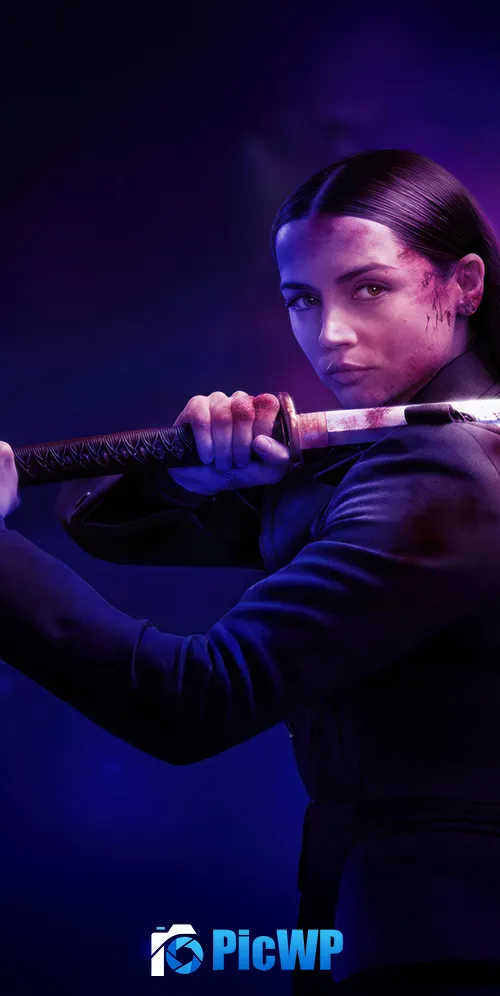 Ana de Armas Katana 3K Mobile Wallpaper