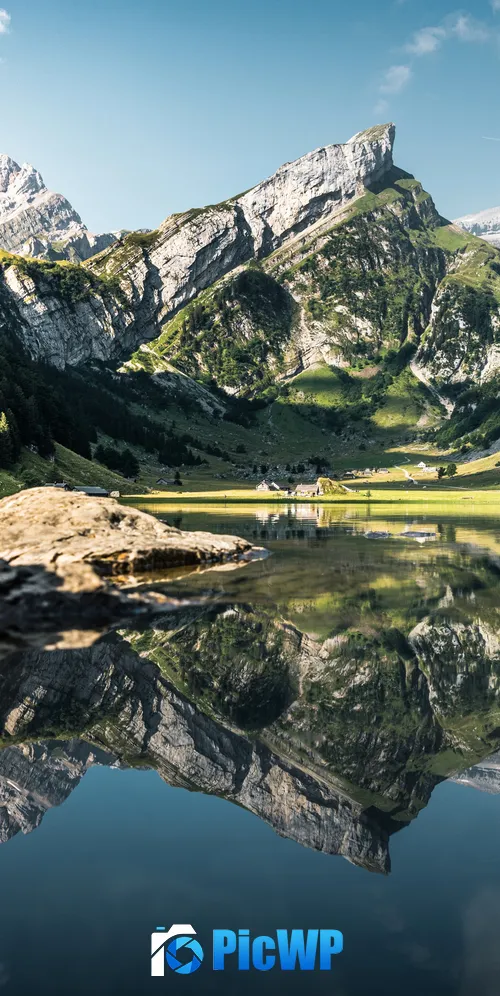 Seealpsee lake Alps mountains 3K Mobile Wallpaper
