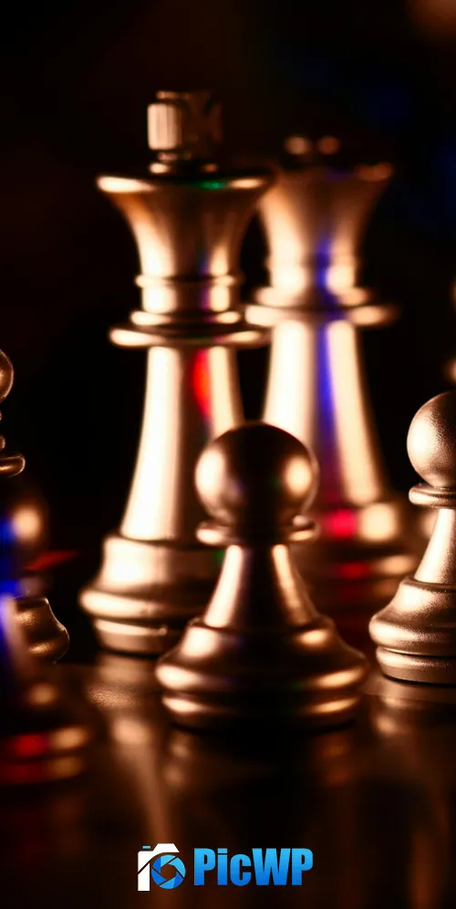 Chessboard Chess pieces 3K Mobile Wallpaper