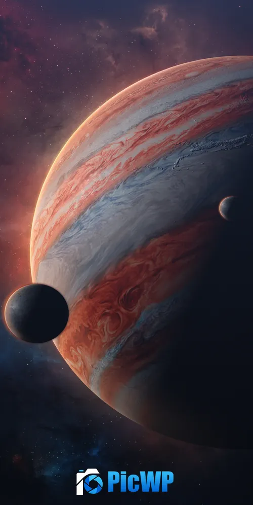 Jupiter Moons of Jupiter 3K Mobile Wallpaper
