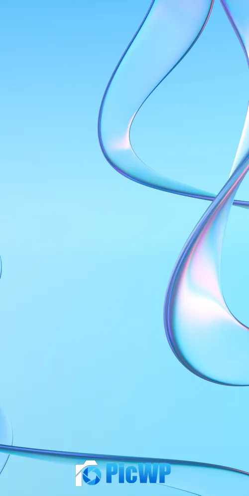 Cyan Glass 3K Mobile Wallpaper