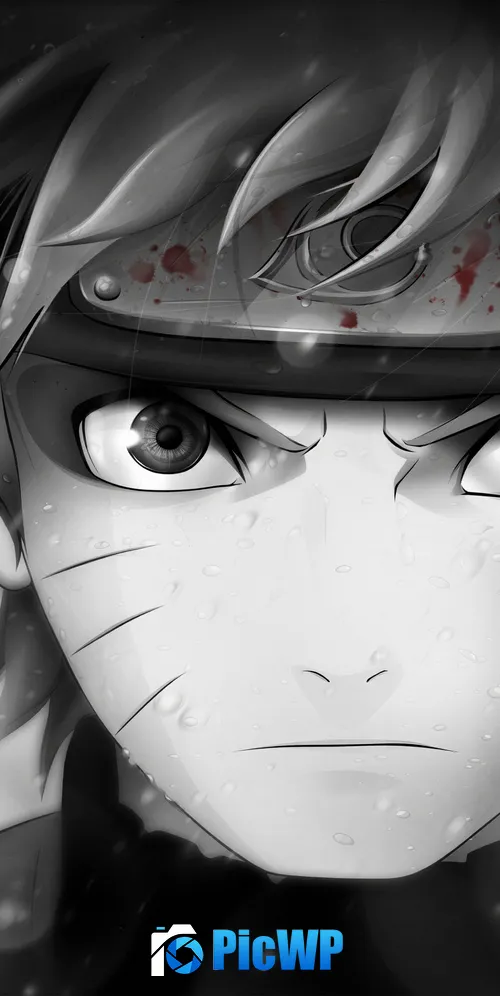 Naruto Uzumaki Black and White 3K Mobile Wallpaper