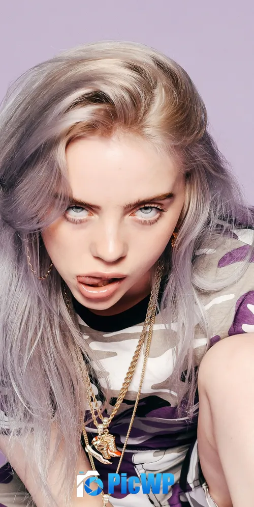 Billie Eilish Purple aesthetic 3K Mobile Wallpaper