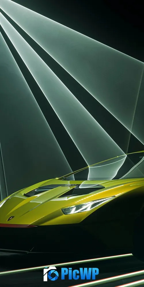 Lamborghini Huracán STO Black background 3K Mobile Wallpaper