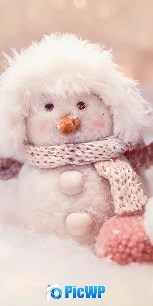 Snowman Cute doll 3K Mobile Wallpaper