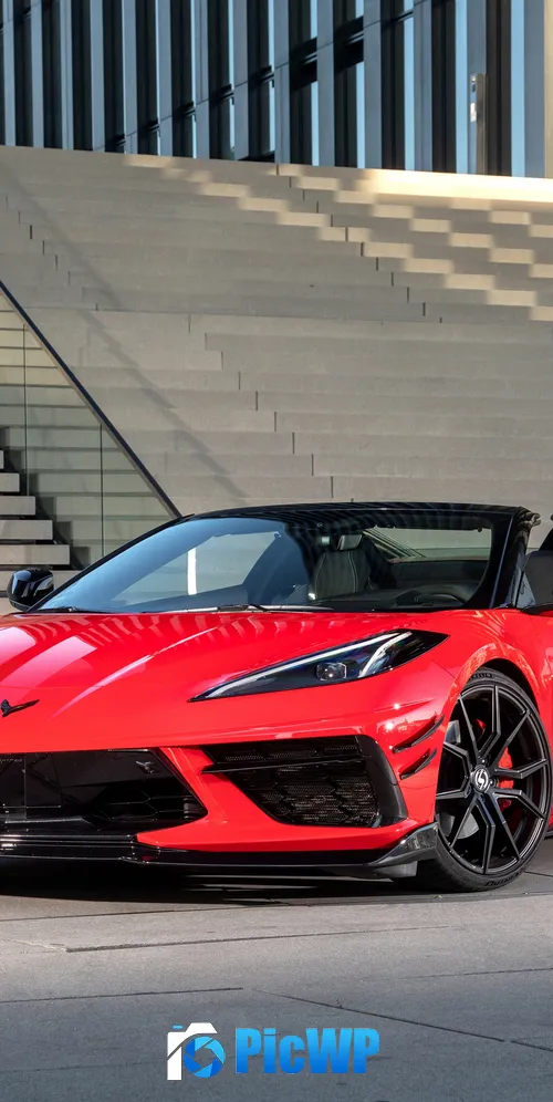 Red Chevrolet Corvette Stingray Convertible 3K Mobile Wallpaper