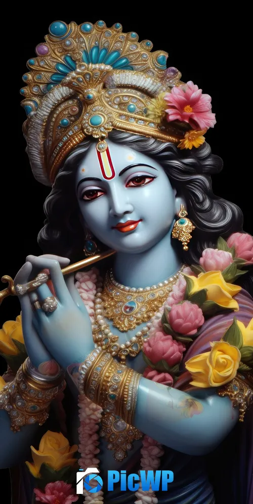 Lord Krishna Idol 3K Mobile Wallpaper