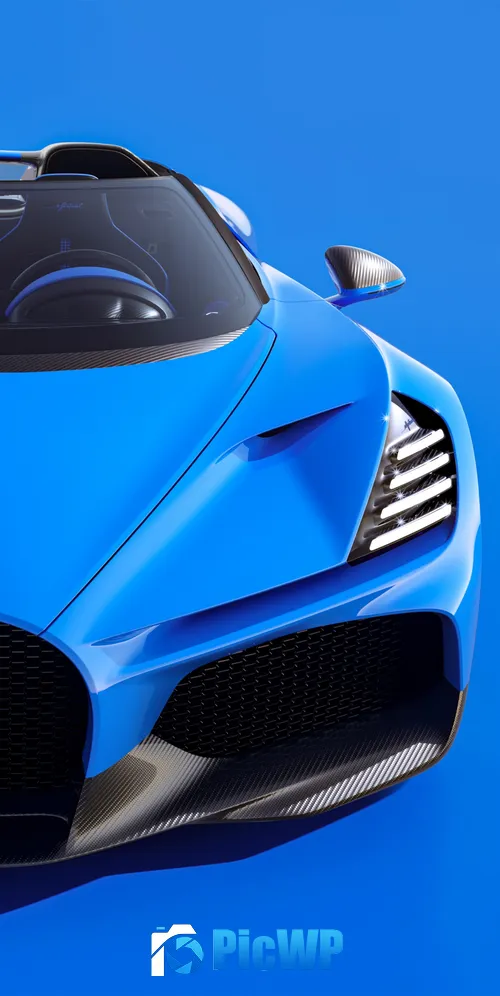 Bugatti W16 Mistral Blue 3K Mobile Wallpaper