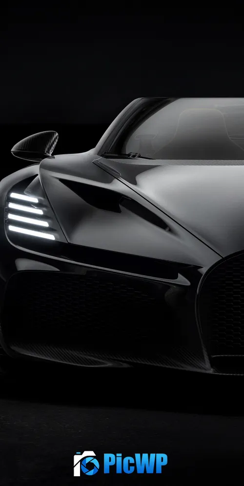 Bugatti W16 Mistral Black cars 3K Mobile Wallpaper