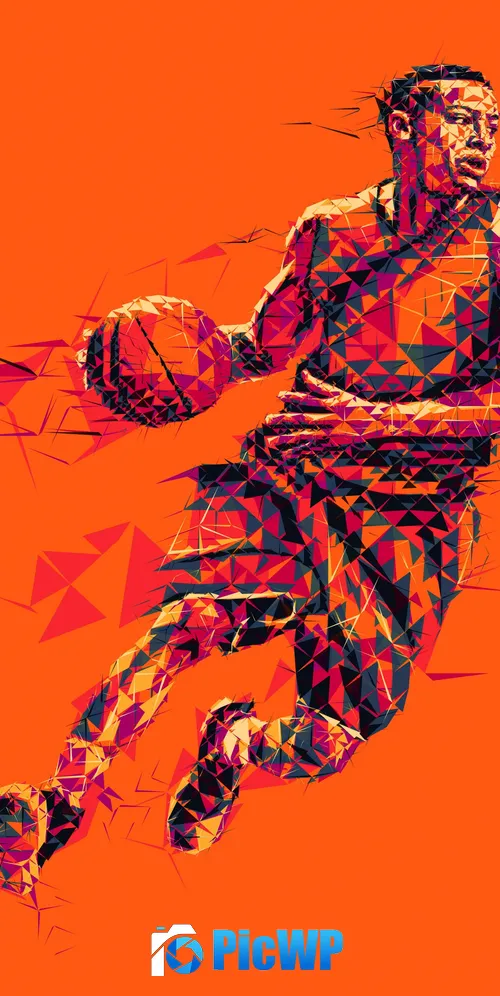 Basketball player Low poly 3K Mobile Wallpaper