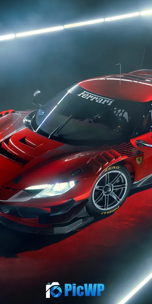 Ferrari 296 GT3 Race cars 3K Mobile Wallpaper